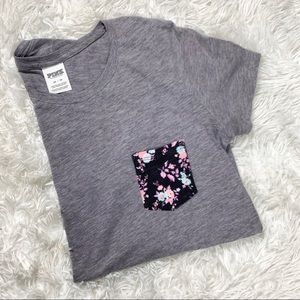 PINK Victoria’s Secrete Gray T-shirt with Pocket